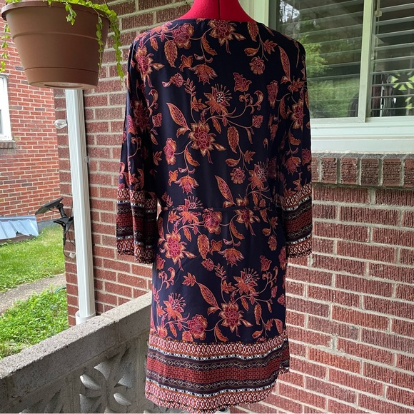 beachlunchlounge Women's Floral 3/4 Length Sleeve Mini Dress - size S - Picture 6 of 8